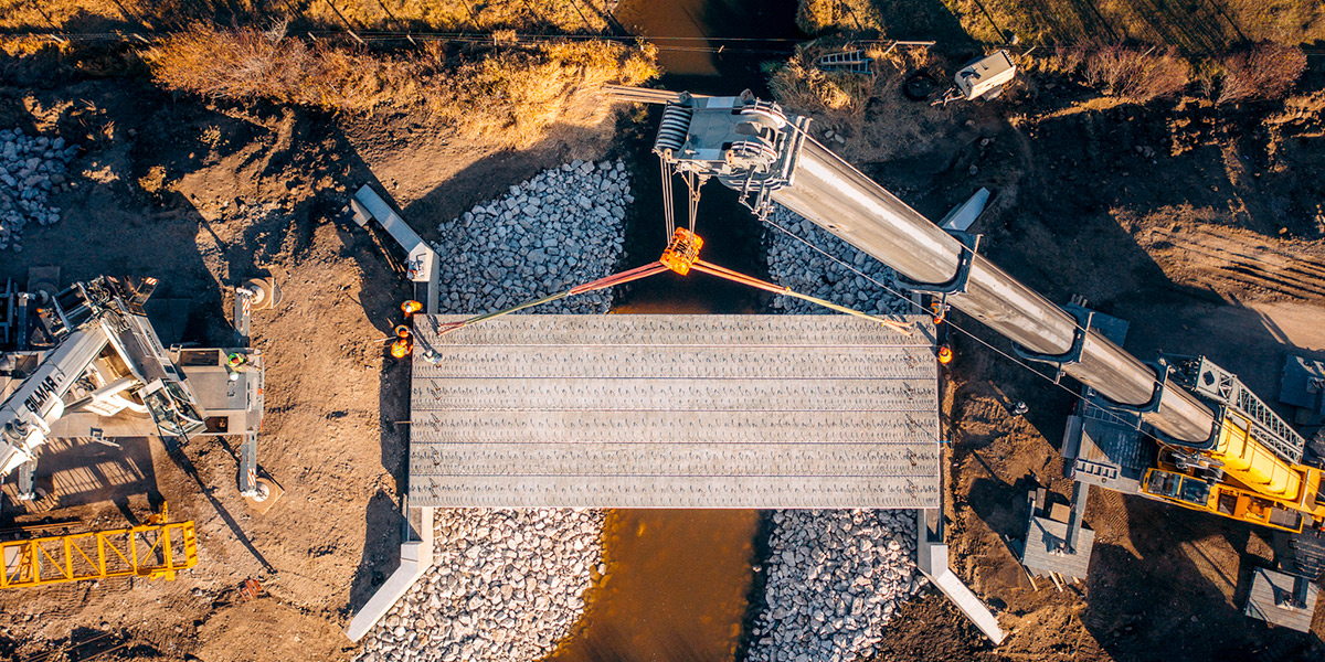 Lasthill Creek bridge girder installation