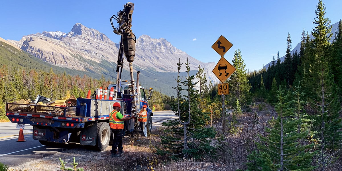 Roadside sign installation